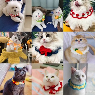 ☸❡Năm mới Giáng sinh Mèo Cún Chó Handmade Vật nuôi Yếm Nước bọt Khăn quàng cổ Ảnh dễ thương Bán <