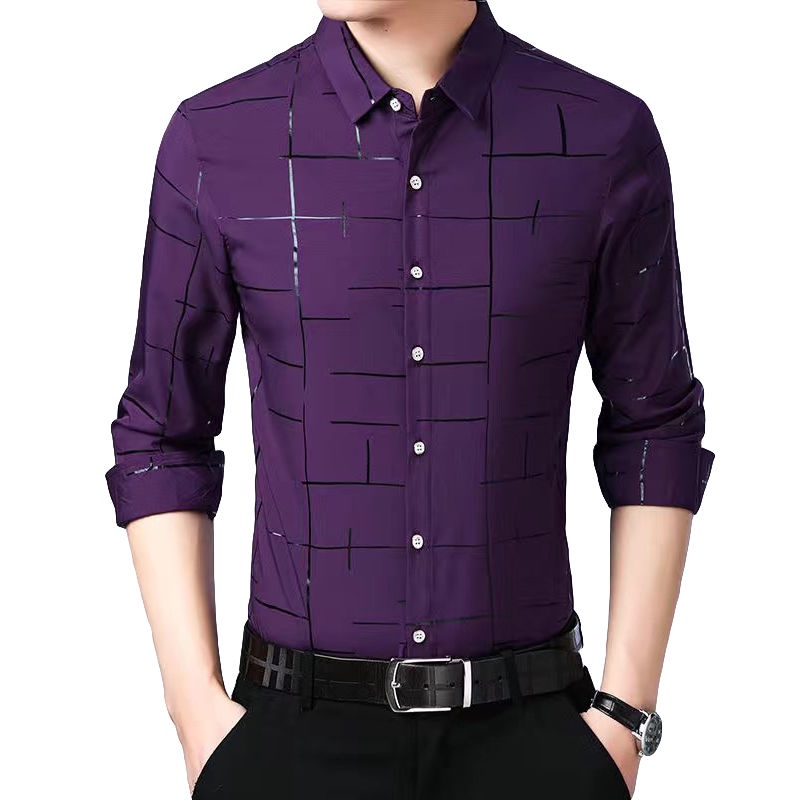 Áo Sơ Mi Nam Dài Tay In Họa Tiết Mới Size M-3XL