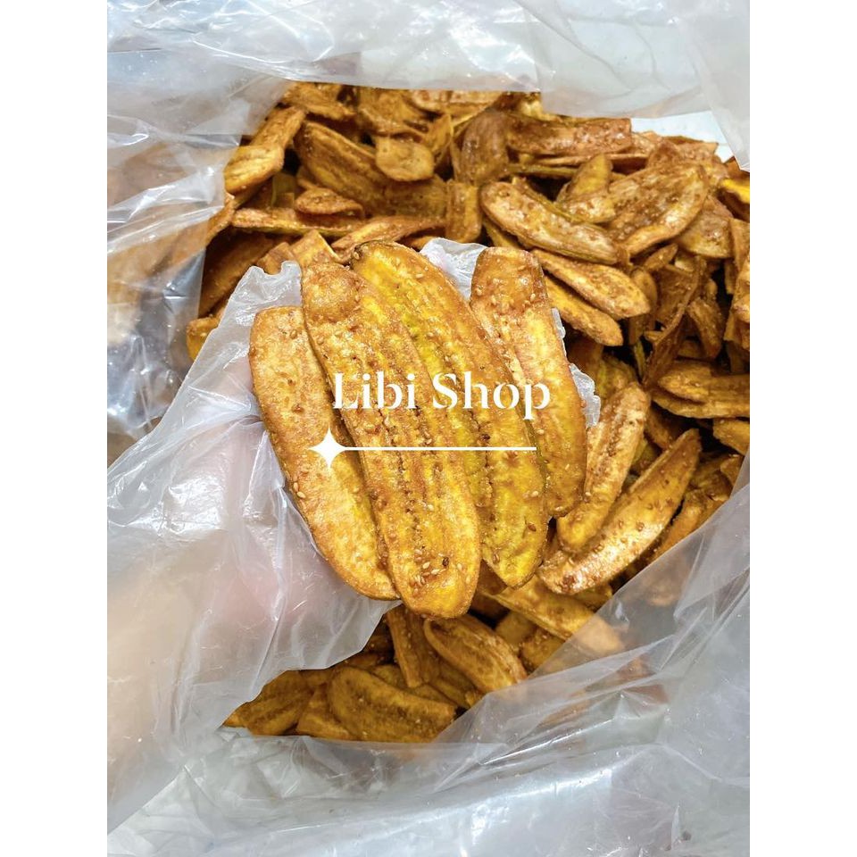 Chuối Sấy Tẩm Đường Mè nguyên miếng lát to bao ăn- 500gr