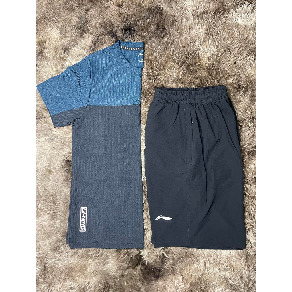 Bộ quần áo ngắn tay nam , áo hè cộc tay LINING cao cấp dành cho nam co dãng thoáng mát