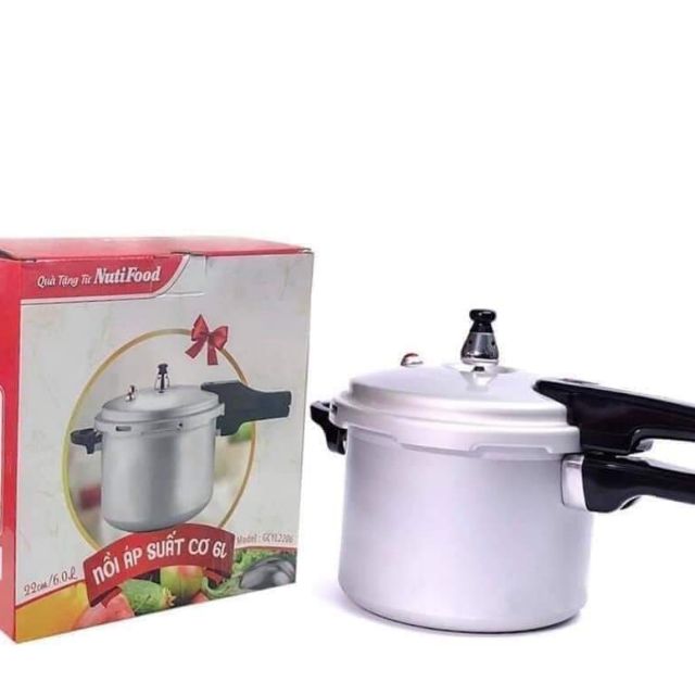 NỒI ÁP SUẤT CƠ 6 LÍT SIÊU CHẤT LƯỢNG-( KM NUTIFOOD)<br><br>Gi.á hãng tận 650K cái đó ạ. Em bán Chỉ: 300K