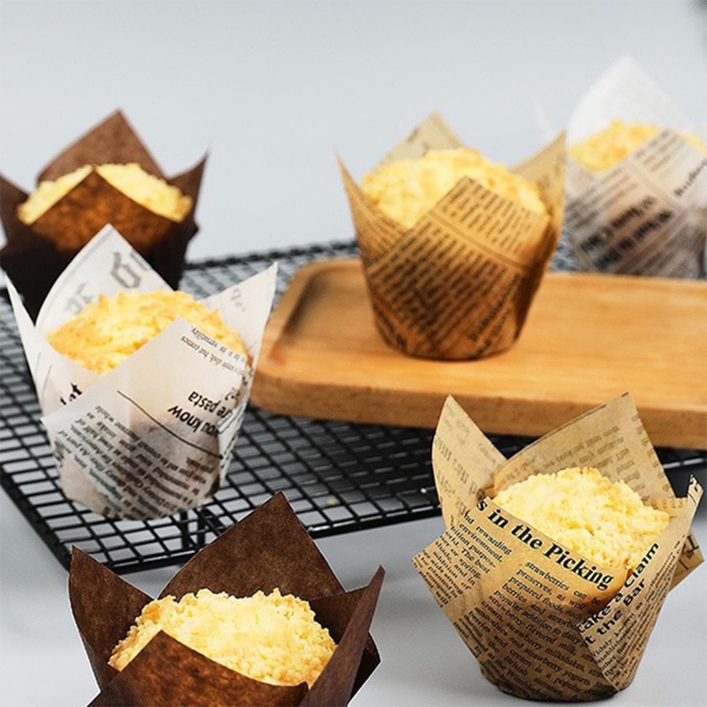 Giấy Lót Bánh Cupcake Họa Tiết Tờ Báo