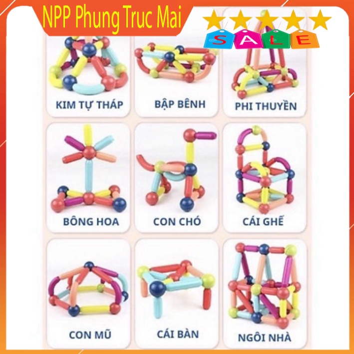[AN TOAN CHO BÉ] Bộ Đồ Chơi Xếp Hình Nam Châm, Lắp Ráp Lego Thông Minh Cho Bé, Giúp Trẻ Em Phát Triển Trí Tuệ