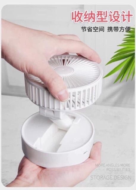 Quạt tích điện cầm tay -Quạt Tích Điện mini gấp Gọn Để Bàn Tiện Ích -3 Mức Gió Siêu Mát | BigBuy360 - bigbuy360.vn