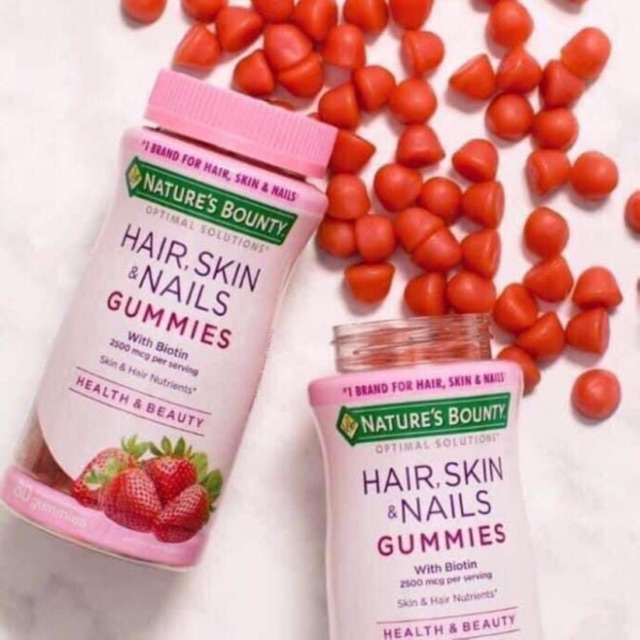 Nature's Bounty Hair Skin Nail Gummies vị Cam -Dâu bổ sung Collagen |  Shopee Việt Nam