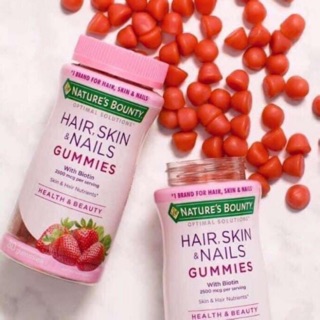 Nature's Bounty Hair Skin Nail Gummies vị Cam -Dâu bổ sung Collagen