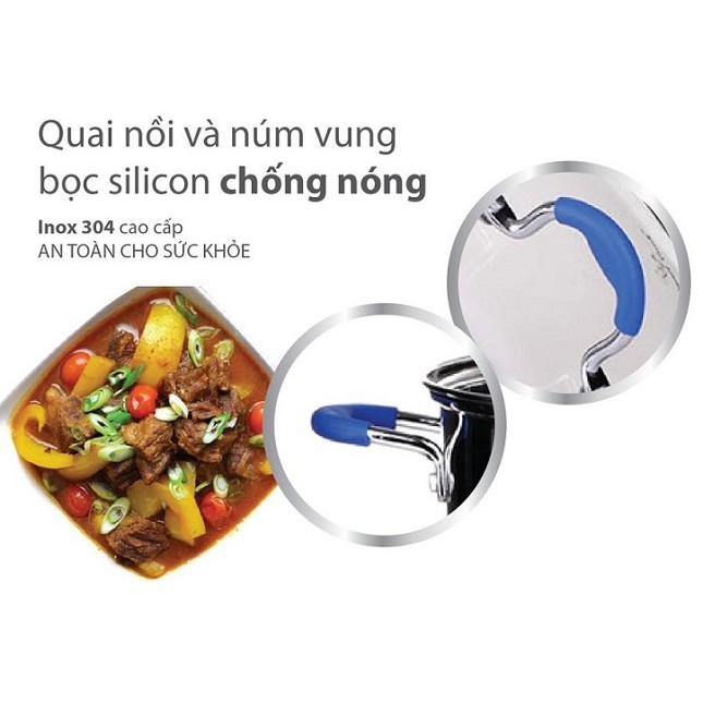 Bộ 3 nồi inox 5 đáy Smart Cook SMR3