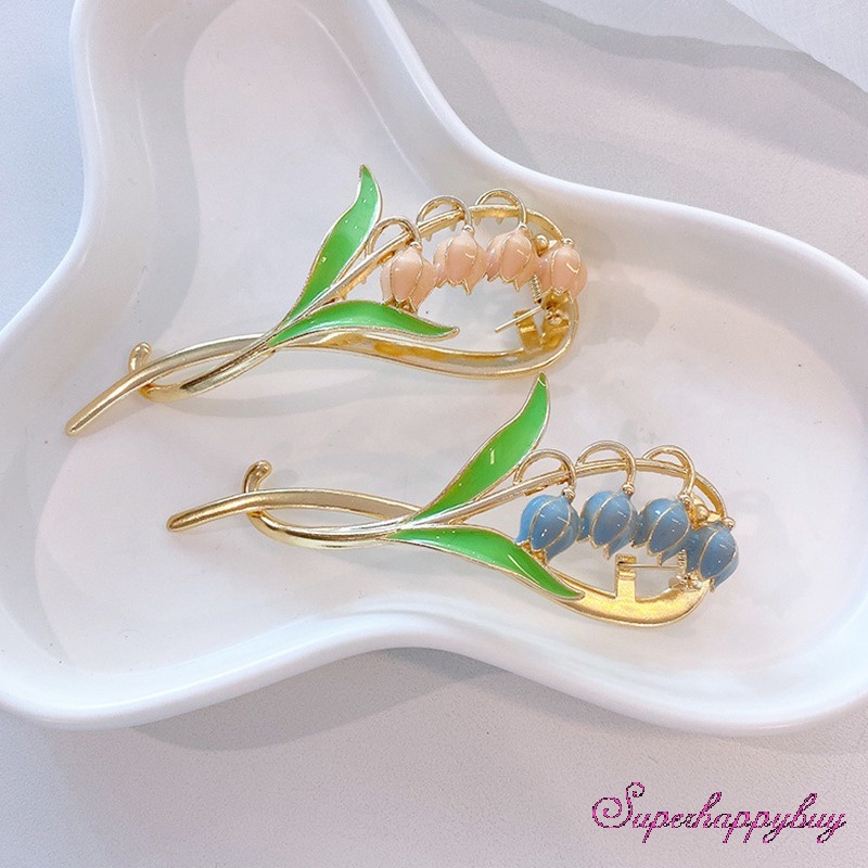 Kẹp Tóc Hình Hoa Tulip Ngọt Ngào Không Trơn Cho Nữ