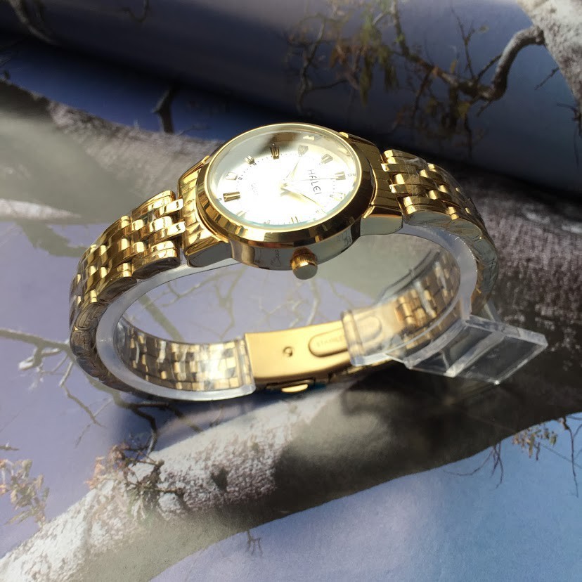 Đồng Hồ Nam Nữ HALEI H1 Khung Thép Mạ Vàng Cao Cấp Lịch Lãm Sang Trọng [SALE GIÁ SỐC] | BigBuy360 - bigbuy360.vn