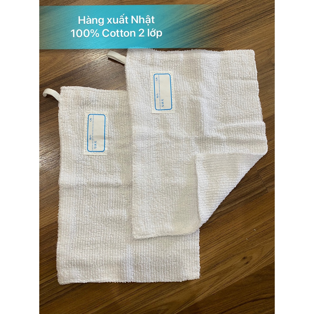 Sét 2 Khăn lau đa năng 100% cotton KT 20x30cm hàng 2 lớp dày dặn 30gr , không xổ lông thấm hút tốt hàng Xuất dư Nhật