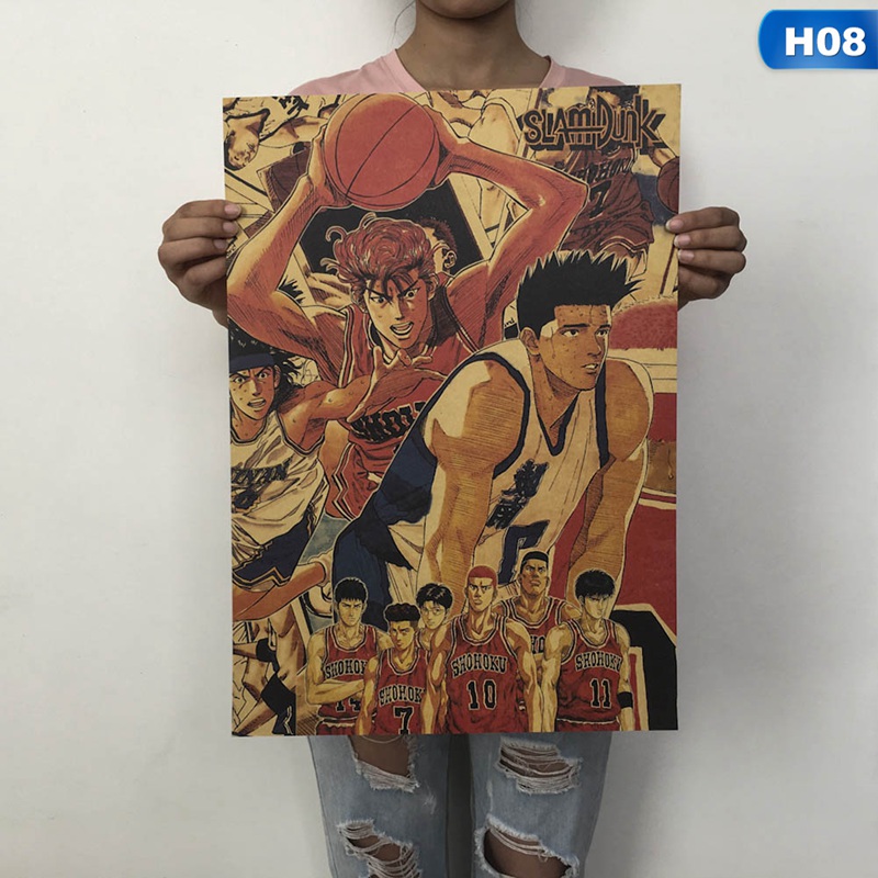 Poster Phim Hoạt Hình Slam Dunk Phong Cách Retro