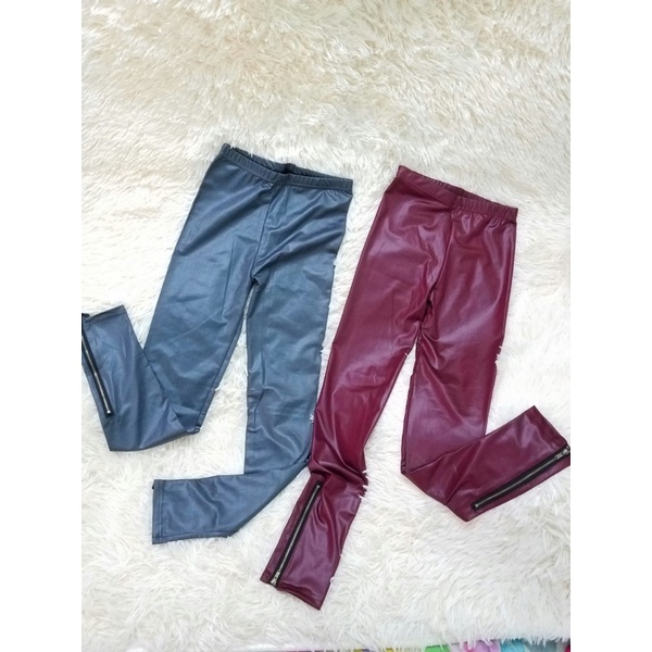 Quần legging da dây kéo cho nữ