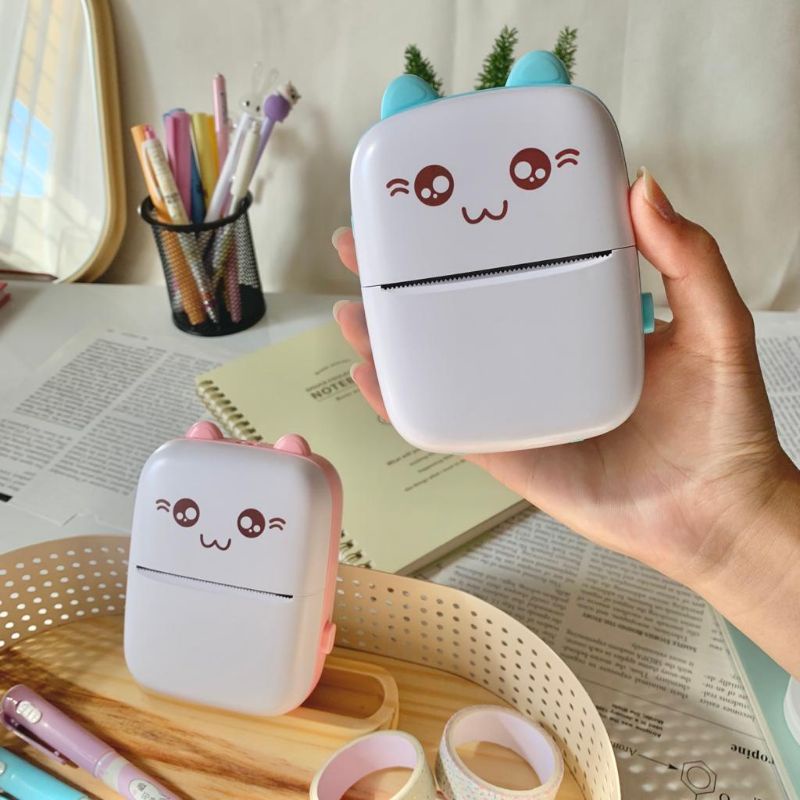 Máy in nhiệt mini cầm tay bluetooth dành cho nhân viên văn phòng và sinh viên siêu dễ thương