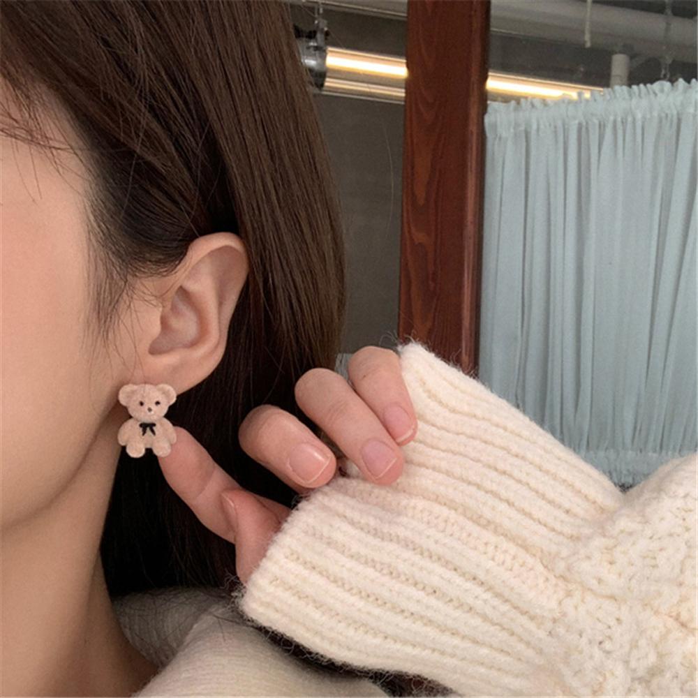 Bông Tai Hình Chú Gấu Thắt Nơ Xinh Xắn Cho Nữ