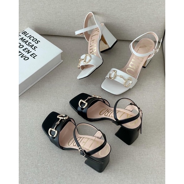 Sandal nữ 5-7p gót vuông quai ngang hàn quốc, sandal hở gót tiểu thư