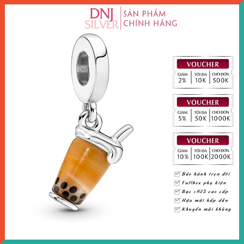Charm bạc 925 cao cấp, hàng chuẩn bạc - Charm Murano Glass Bubble Tea thích hợp để mix vòng tay charm - DN287