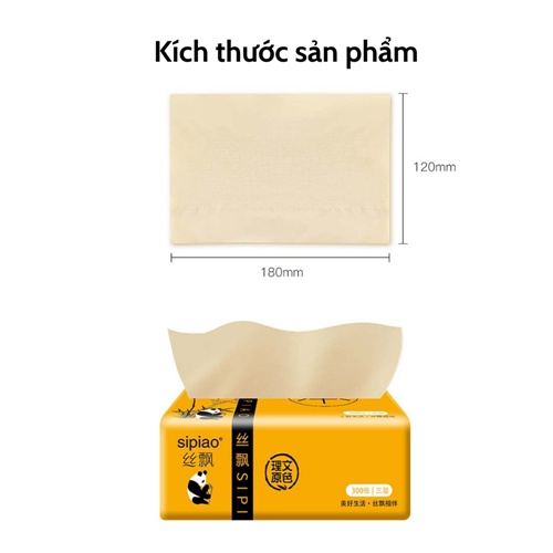 [Thùng 30 gói] Giấy ăn gấu trúc ❣️ Giấy gấu trúc Sipiao chính hãng siêu dai, mềm mại không chất tẩy an toàn khi sử dụng