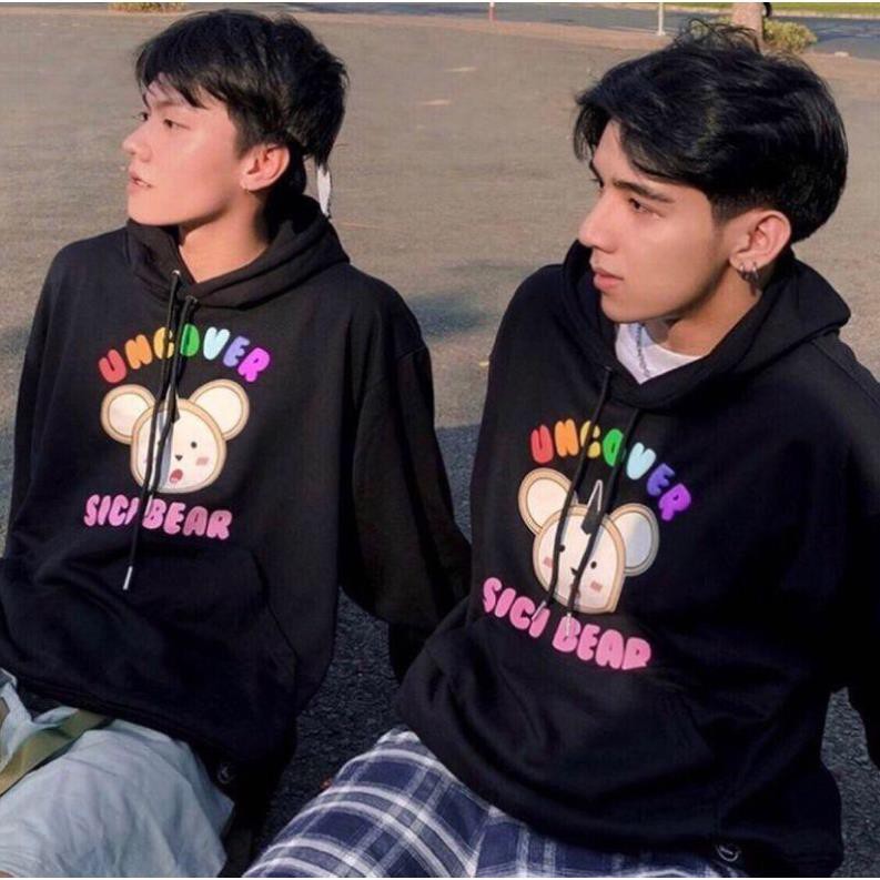 Áo khoác hoodie nỉ Không Xù lông Dành Cho Nam Cho Nữ LOKI SHOP Có Mũ Chất Nỉ Form rộng Unisex Sici Bear | BigBuy360 - bigbuy360.vn