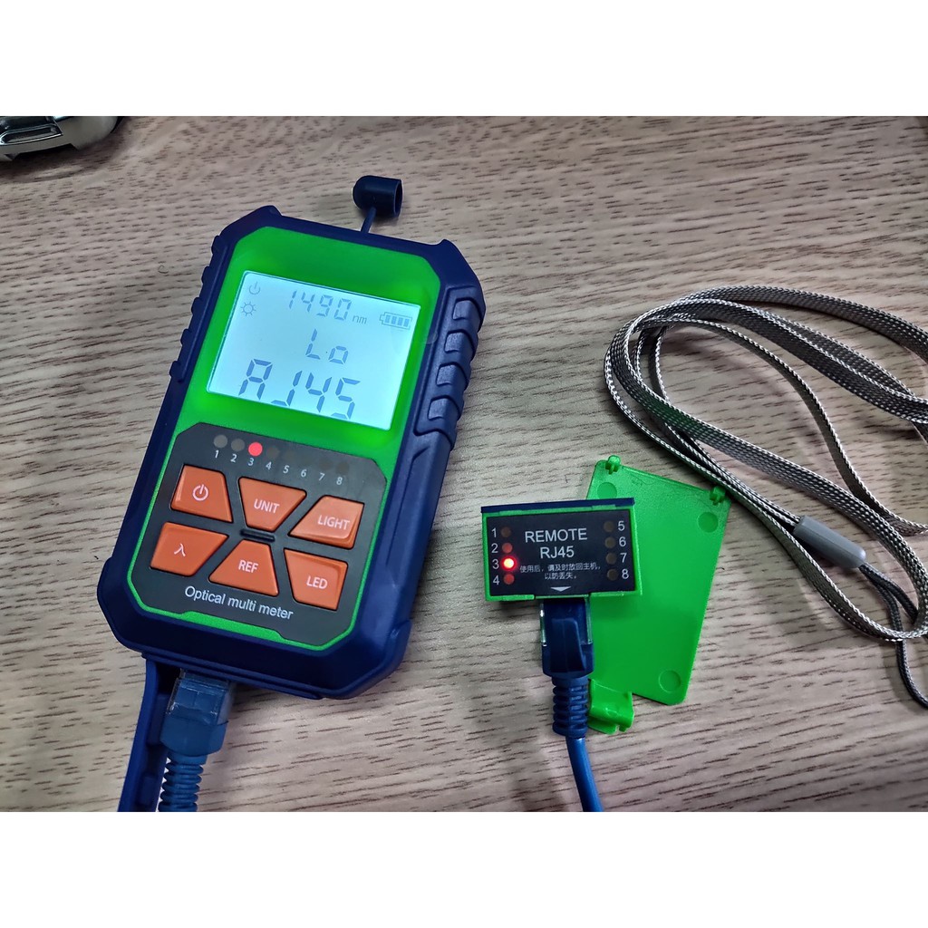 Máy đo công suất quang mini  kèm test lan , đèn led