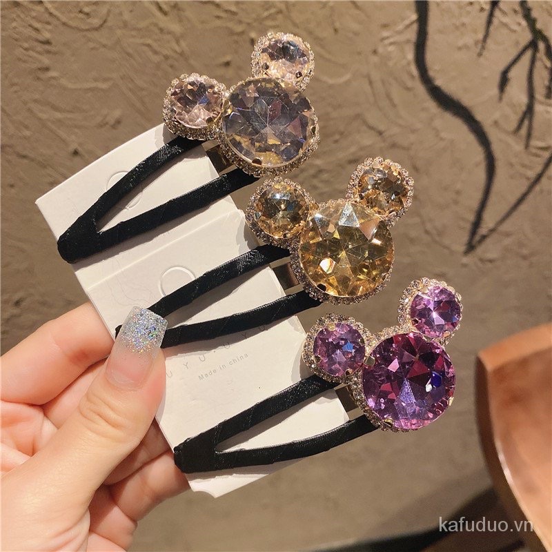 KẸP MÁI HÌNH MICKEY ĐÍNH ĐÁ ZIRCON SÁNG LẤP LÁNH