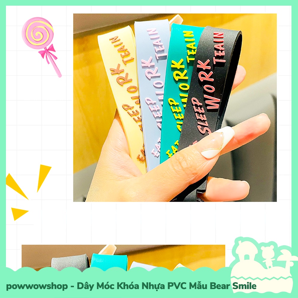 [Sẵn VN - Hỏa Tốc] Dây Móc Khóa Nhựa PVC Mẫu Gấu Bear Smile