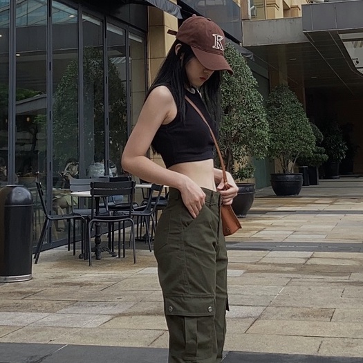 Áo ba lỗ khoét vai, croptop trơn giả hai áo, màu đen thun gân co giãn Kill System