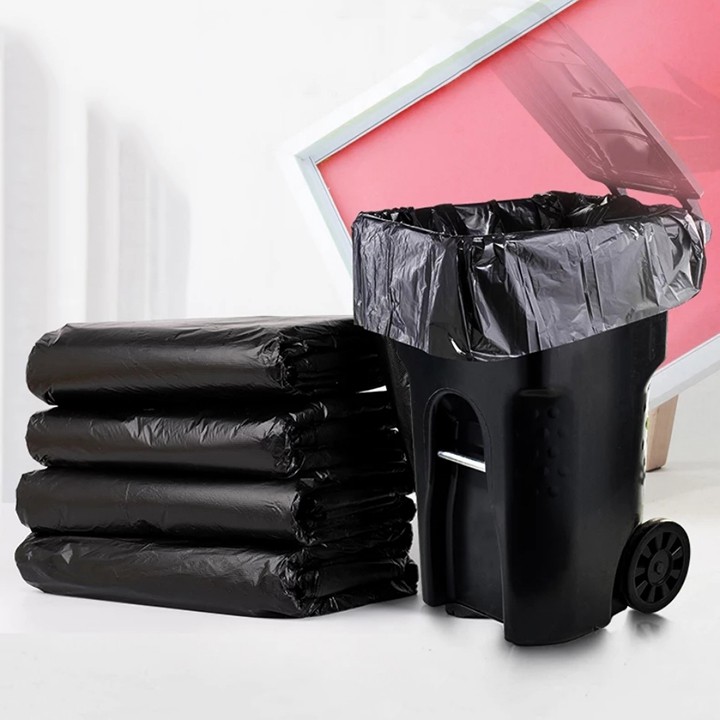 1 kg túi đóng gói bọc hàng, đựng rác không quai xách dai màu đen