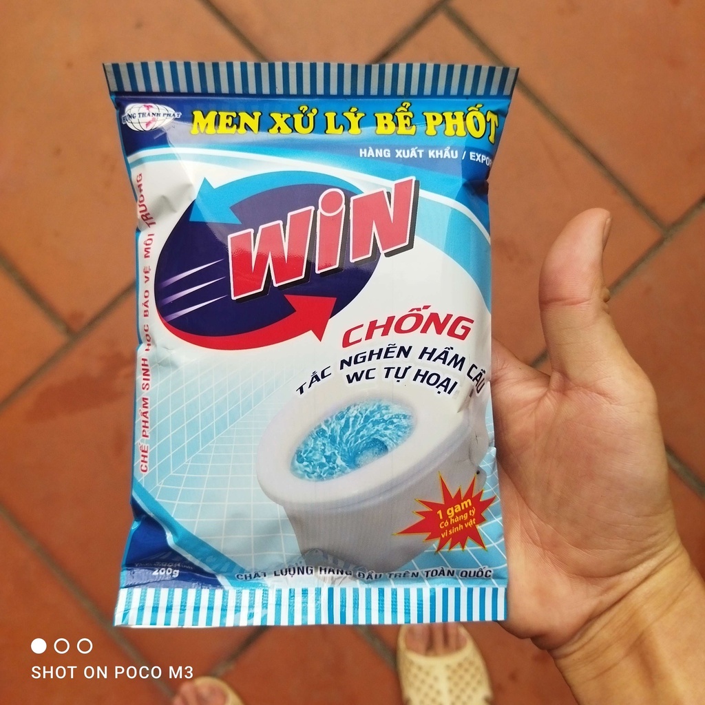 Men Xử Lý Bể Phốt Win - Bột Thông Bồn Cầu - Khử Mùi Hôi - Phòng Tắc Nghẽn Hầm Cầu - Vĩnh Viễn Không Phải Hút Bể Phốt