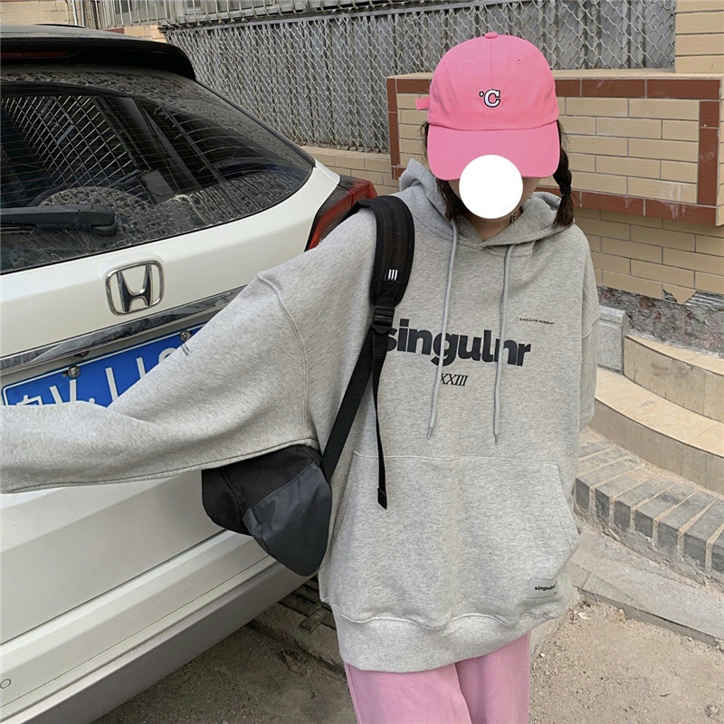 Áo hoodie dáng rộng họa tiết chữ thời trang Hàn Quốc  | BigBuy360 - bigbuy360.vn