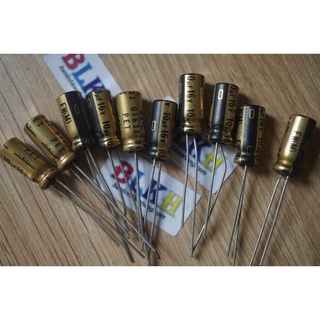 combo 4 con Tụ lọc âm thanh 16V 10uF 5x11 chính hãng Nichicon FW Made in Malaysia