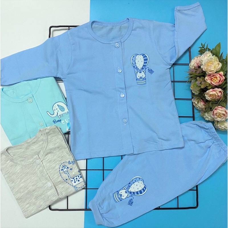 Bộ quần áo sơ sinh Tay Ngắn Cài Lệch Màu Thái Hà Thịnh, chất vải cotton 100% cao cấp mềm, mịn, thoáng mát