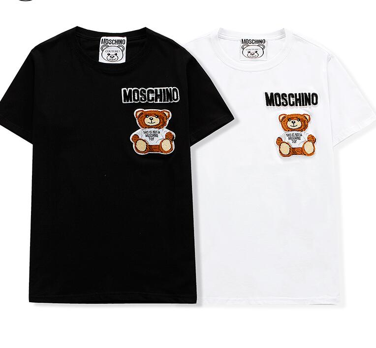 Áo Thun Tay Ngắn Thêu Hình Gấu Moschino Cho Nam Và Nữ