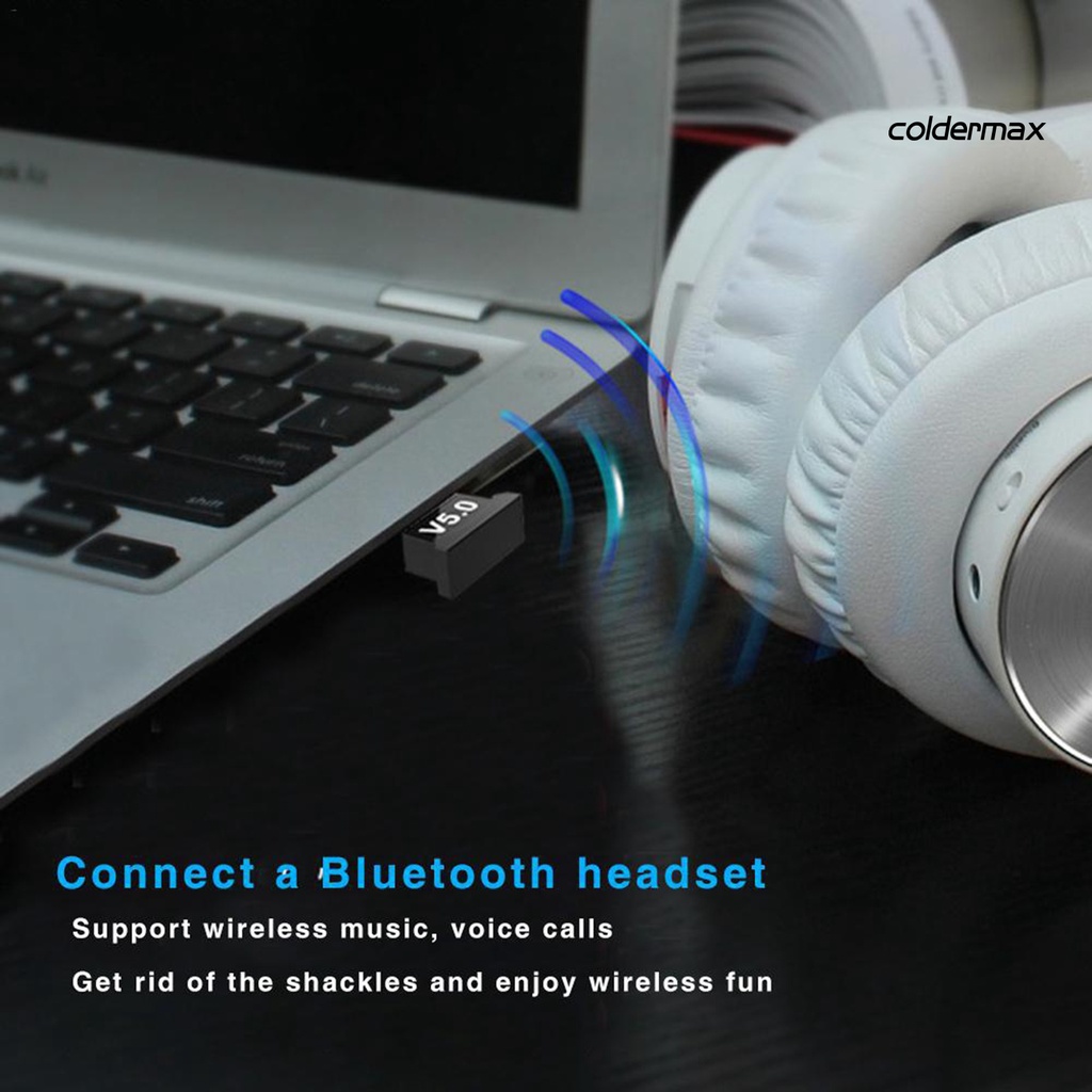 Thiết bị thu phát tín hiệu Bluetooth 5.0 mini cổng USB không dây cho máy tính laptop tai nghe