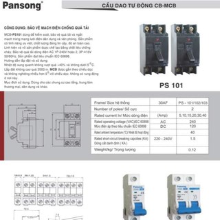 [GIÁ HỦY DIỆT] Cầu Dao An Toàn PANSONG (Aptomat 10A,15A,20A,30A,40A Có Hộp Nhựa)