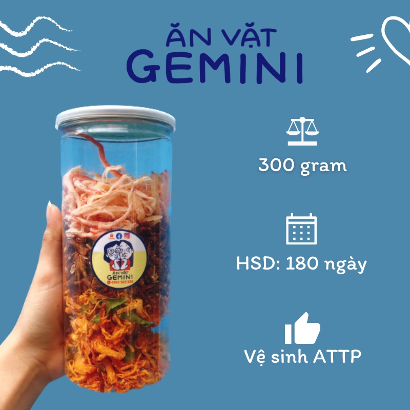 Ăn vặt khô bò, khô gà, mực mix 3 loại GEMINI AV02 | BigBuy360 - bigbuy360.vn