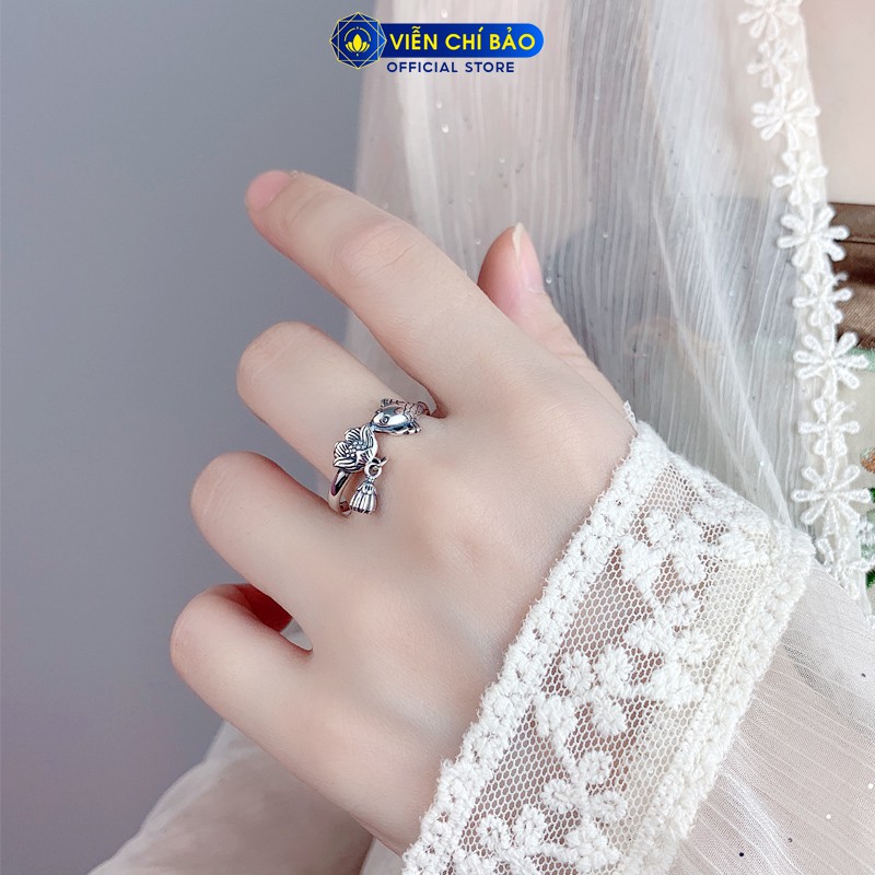 Nhẫn bạc nữ Lý ngư liên hoa chất liệu bạc Thái 925 thời trang phụ kiện trang sức nữ Viễn Chí Bảo N000256