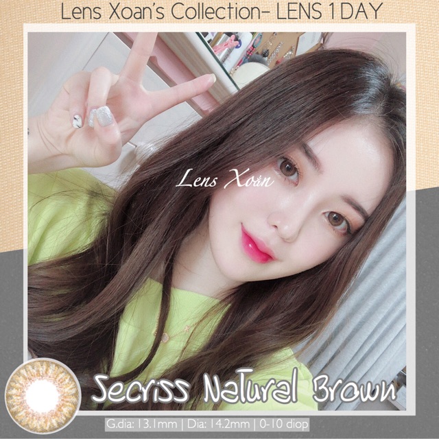 KÍNH ÁP TRÒNG 1 NGÀY SECRISS NATURAL BROWN CỦA OLENS: LENS 1 DAY NÂU HỔ PHÁCH VÂN THU HÚT | LENS XOẮN