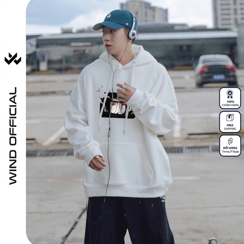 Áo hoodie unisex WIND form rộng nỉ nam nữ ITACHI HD20 thời trang thu đông oversize | WebRaoVat - webraovat.net.vn