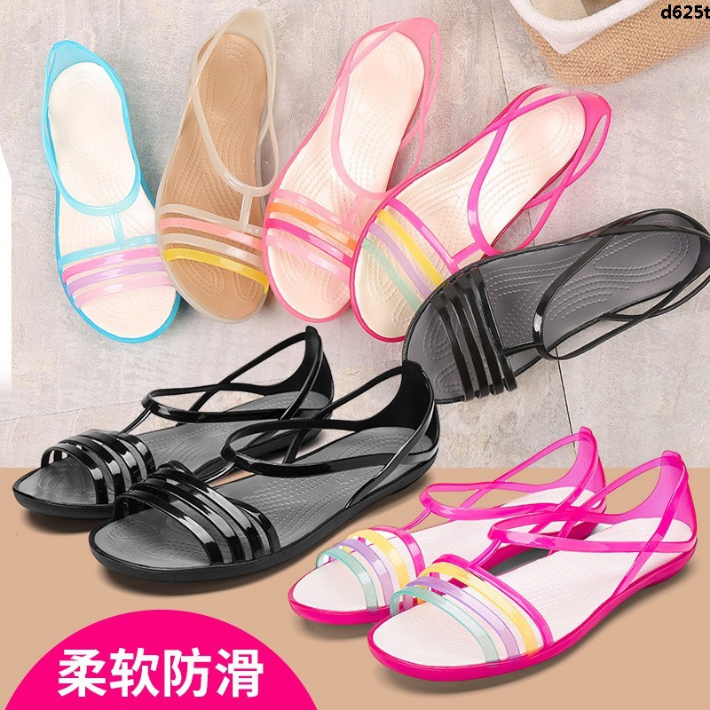 Giày sandal CROCS bằng nhựa đế mềm thời trang đi biển dành cho nữ