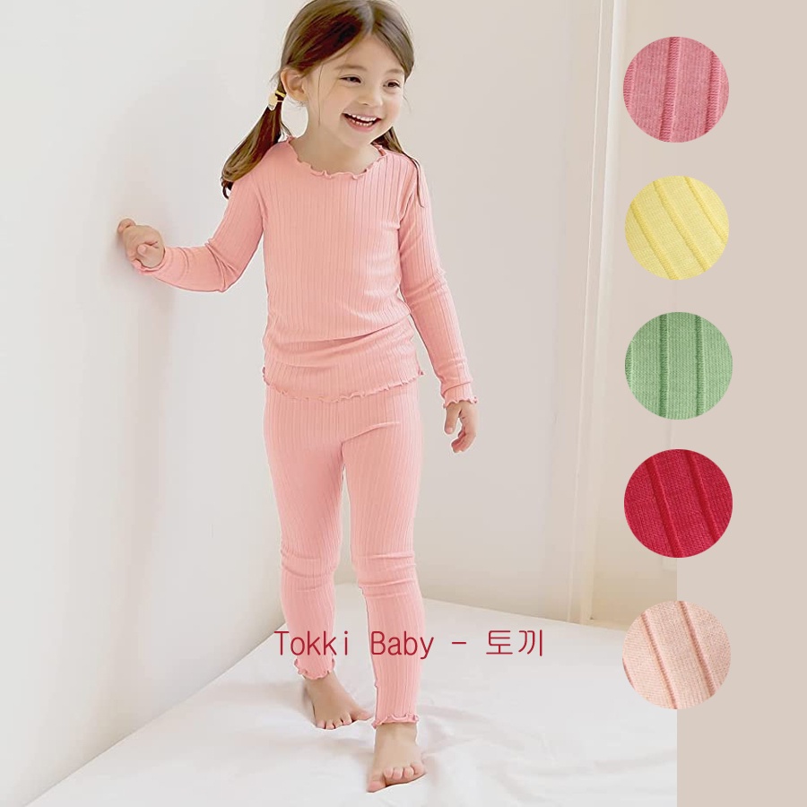 Bộ thun dài co giãn xuất Hàn cho bé gái BVB002