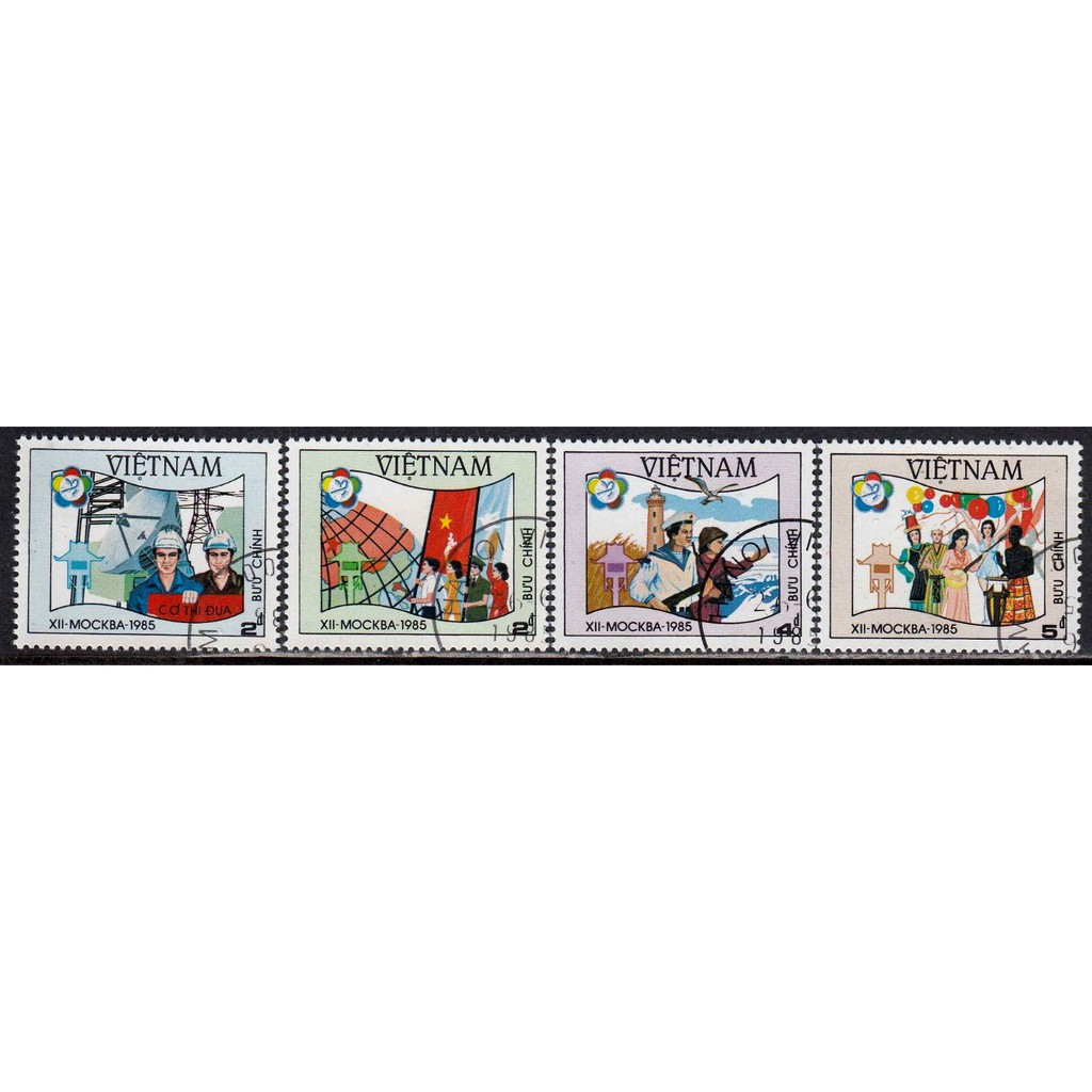 Tem sưu tập MS 470 Tem CTO Việt Nam Festival 12 Moskva 1985 ( 4 tem )