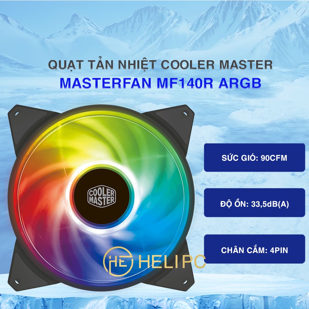 Quạt tản nhiệt case máy tính Cooler Master MasterFan MF140R ARGB - Quạt Fan Case 14cm