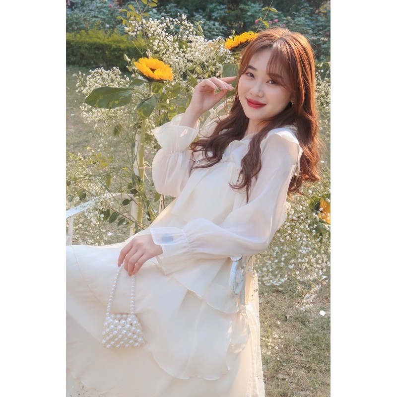 [Mã WAMT1505 giảm 10K đơn 0K] Cindy Dress - váy tơ xếp tầng | BigBuy360 - bigbuy360.vn