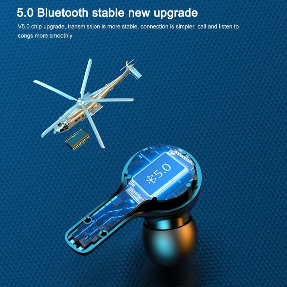 Tai Nghe Bluetooth 5.0 TWS 9D chống ồn màn hình led tích hợp Micro kháng nước tặng kèm hộp sạc R3 -Phụ Kiện TSM