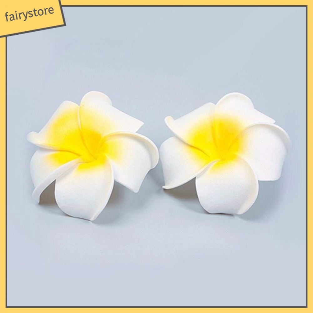 Set 2 kẹp tóc hoa sứ màu trắng trang trí tóc phong cách Hawaii