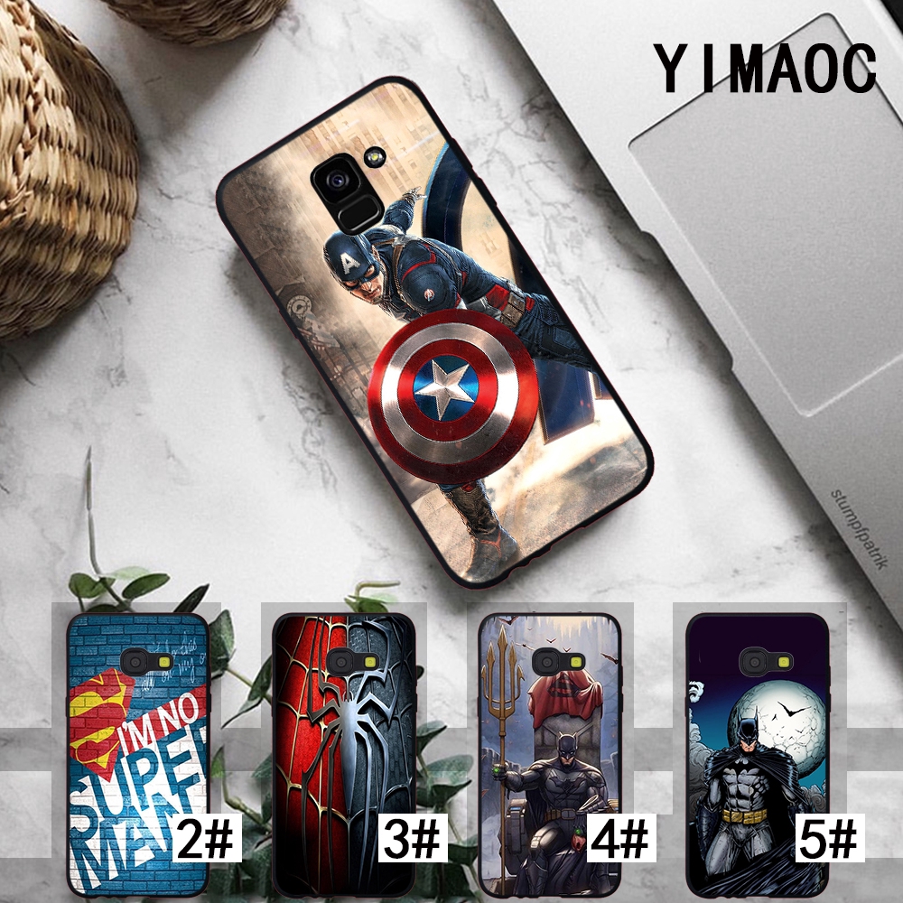 Ốp Điện Thoại Dẻo In Hình Spiderman Iron Man Super Captain Cho Samsung A3 A5 A6 Plus A7 A8 A9 2016 2017 2018 A20e