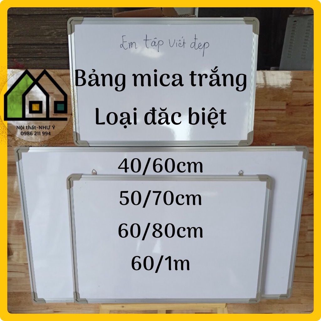 Bảng Sừng Mica viết 2 mặt (loại đặc biệt, tặng kèm bút lông) tráng car