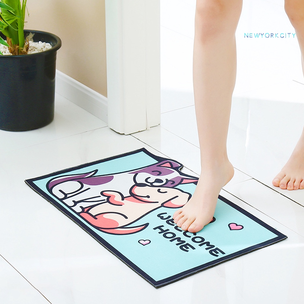 Thảm lót sàn Polyester Siêu Thấm Hút In Họa Tiết Hoạt Hình Dễ Thương Thoải Mái Cho Phòng Ngủ