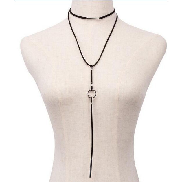 Vòng Cổ Choker 2 Dây Dài Phong Cách Retro Gothic