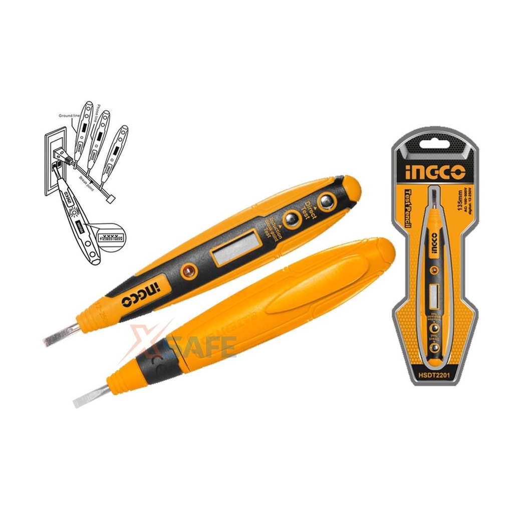 Bút thử điện kỹ thuật số đa năng INGCO HSDT2201 đầu dò điện áp cảm ứng không tiếp xúc dòng điện 12-240V [XSAFE][XTOOLs]